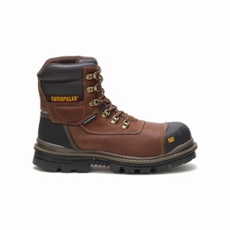 Caterpillar Adhesion Ice + Thinsulate Composite Toe Work Férfi Vízálló Cipő Bordó, HU-T096